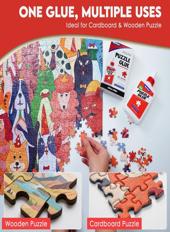 Nariolar Wooden Jigsaw Puzzle Glue with Applicator - Ideal for 1000/1500/3000 Piece Cardboard and Wooden Puzzles, 4 fl oz (120mL) - Image 4